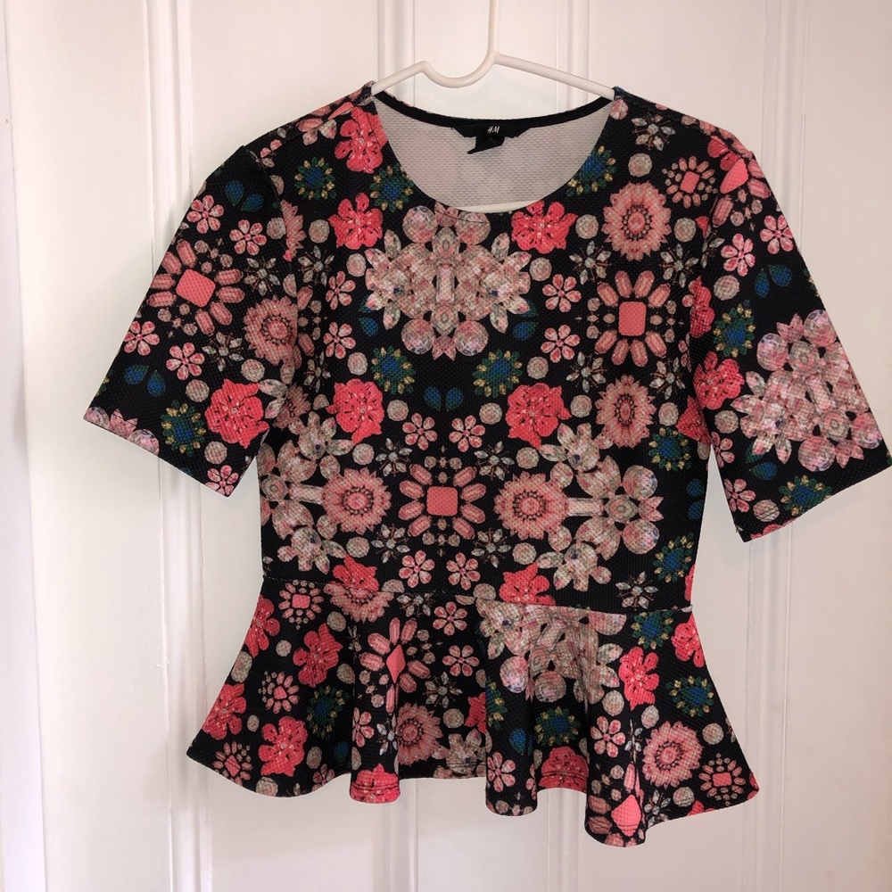 H&M jewel design peplum top!
